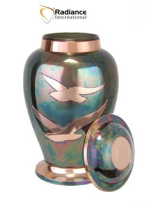 Loving Doves Raku Brass Cremation Urn New high quality cremation urn that has been made with love, so you can honor the memory