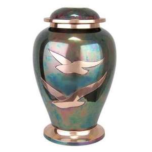 Loving Doves Raku Brass Cremation Urn New high quality cremation urn that has been made with love, so you can honor the memory