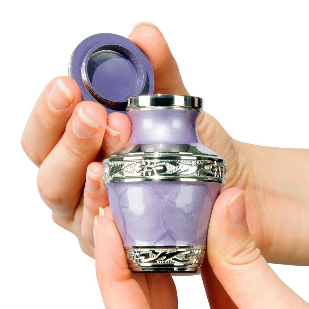 Design Mini Cremations Urns Storage Keepsake Urns Finishing Design Funeral Urns purple brighter nickel Home Decor