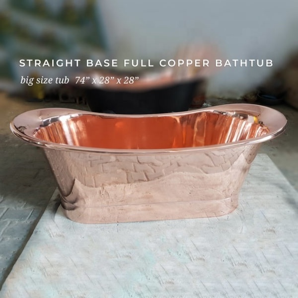 Beautiful Copper Handmade Bathtub Copper Metal New Design Decoration Best Quality Standard Fancy Bathtub  Freestanding Bath