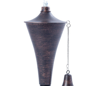 Outdoor Tiki Style Torch - Fashionable Garden Oil Lamp Includes Matching Snuffer  54 inch Metal Pole