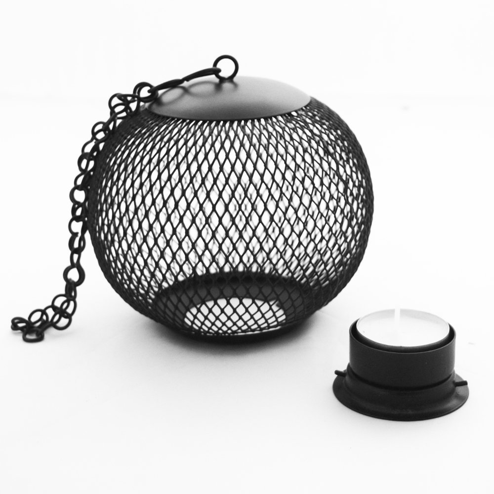 Iron Tea Light Holder - Cage (Black); Hurricane Candle Holder Lantern made of metal  High Demanding Product For Home And Hotel