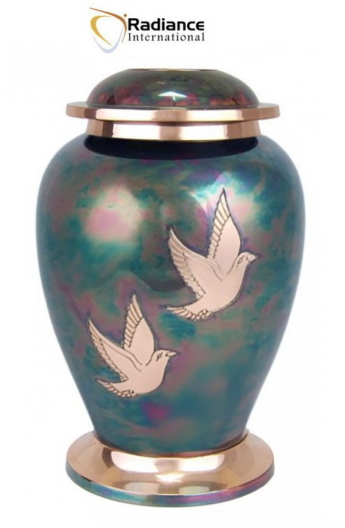 Loving Doves Raku Brass Cremation Urn New high quality cremation urn that has been made with love, so you can honor the memory