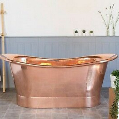 Beautiful Copper Handmade Bathtub Copper Metal New Design Decoration Best Quality Standard Fancy Bathtub  Freestanding Bath