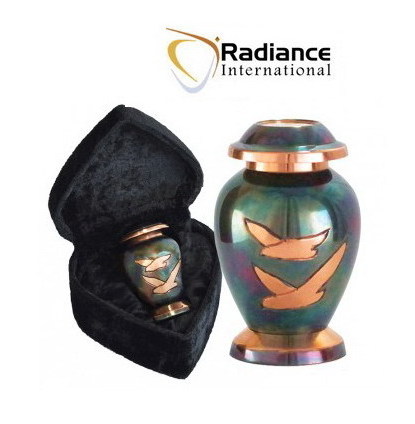 Loving Doves Raku Brass Cremation Urn New high quality cremation urn that has been made with love, so you can honor the memory