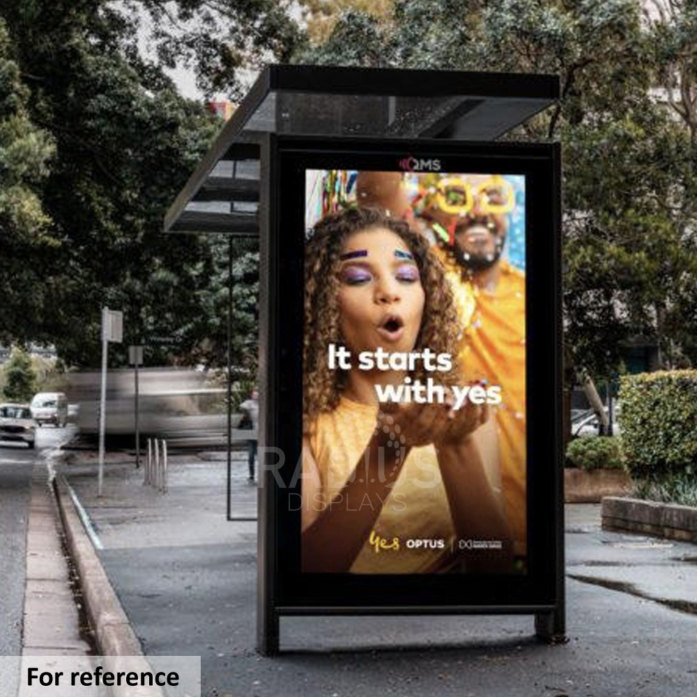 Stainless Steel Advertising Bus Stop Shelter with LED Display