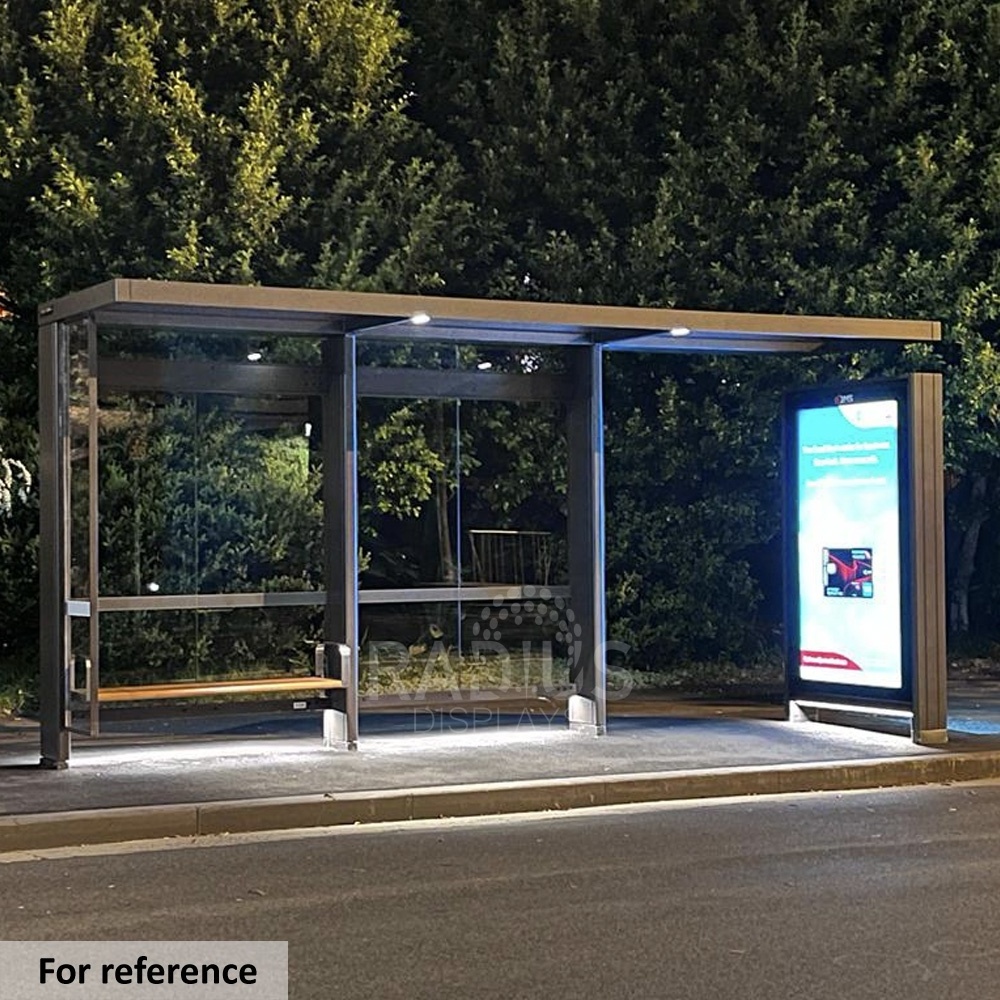 Modern Design Bus Stop Passenger Waiting Shelter Consctrusion Information Smart Bus Shelter