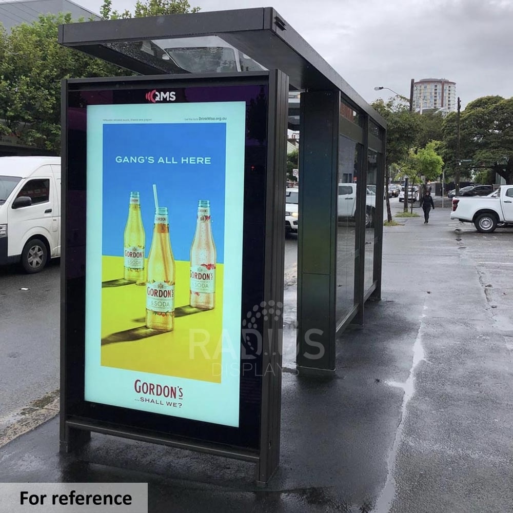 Stainless Steel Advertising Bus Stop Shelter with LED Display