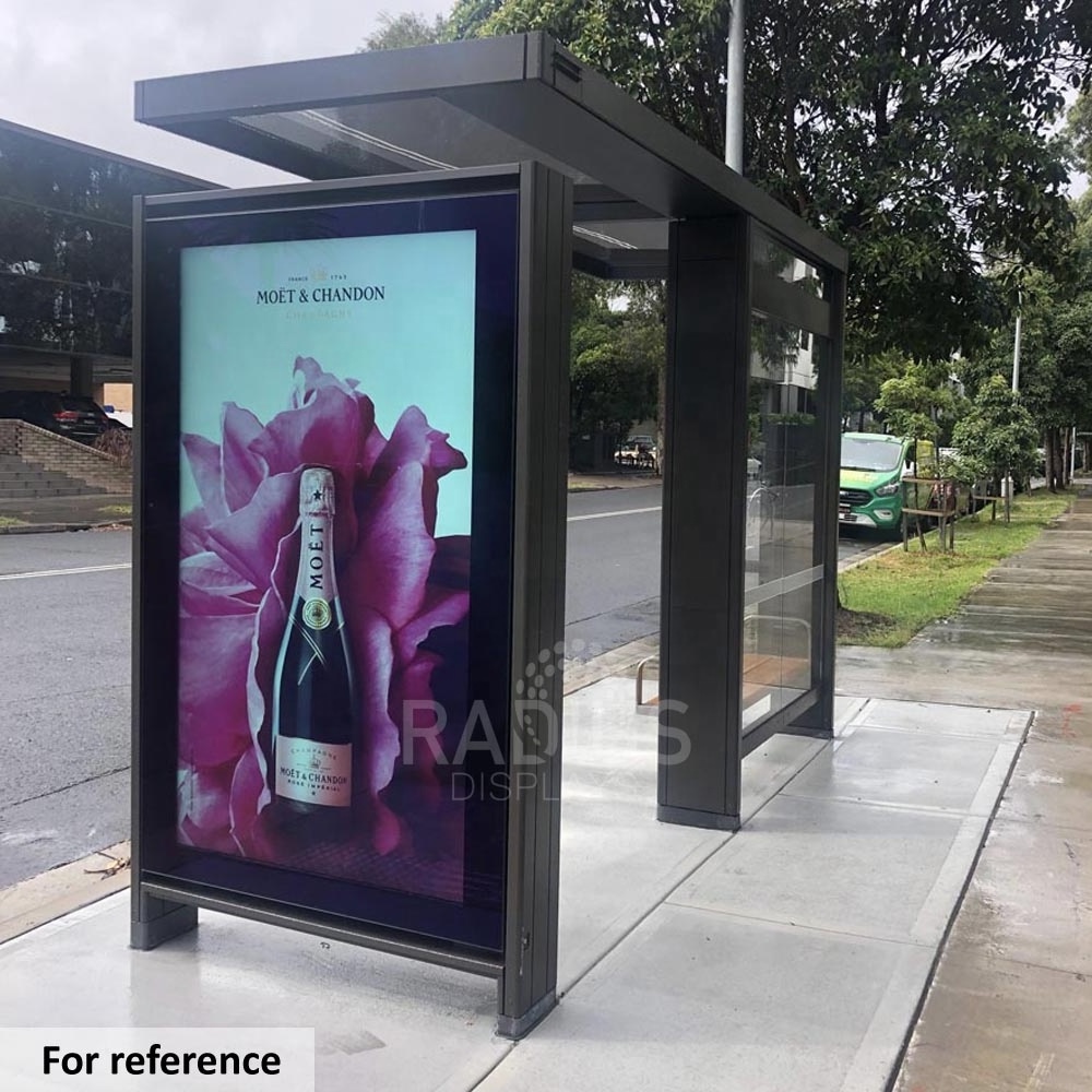 Stainless Steel Advertising Bus Stop Shelter with LED Display