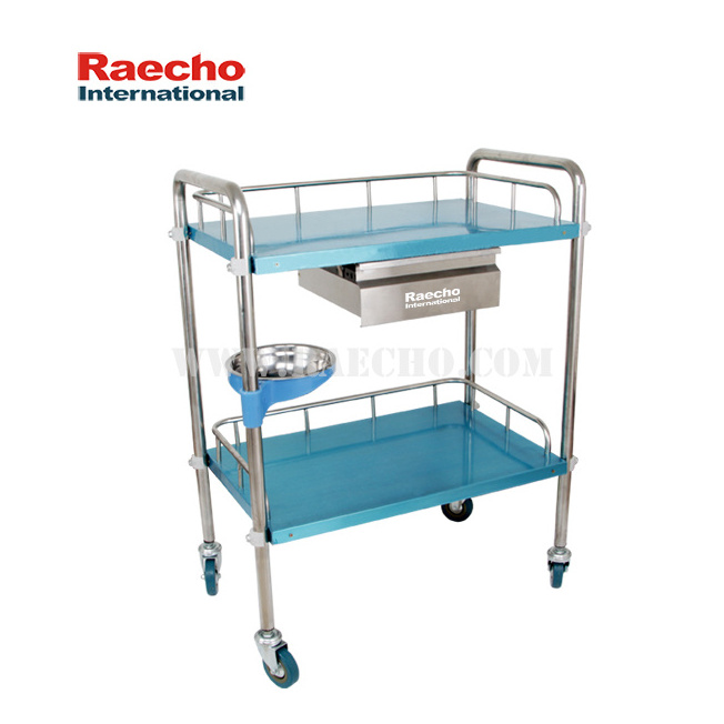 High Quality Hospital Dressing Trolley Emergency Crash Cart Stainless Steel Dressing Cart