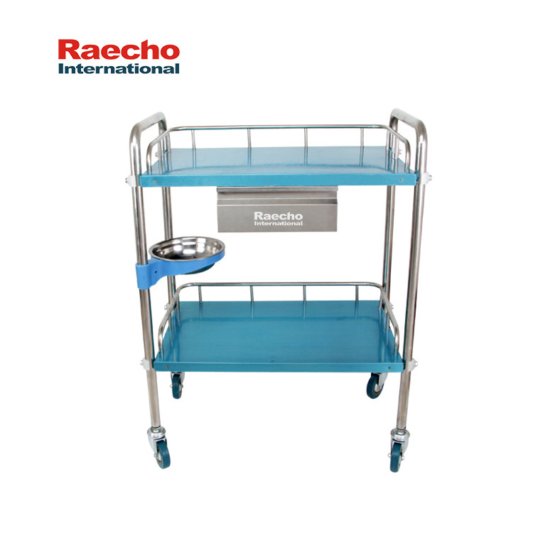 High Quality Hospital Dressing Trolley Emergency Crash Cart Stainless Steel Dressing Cart