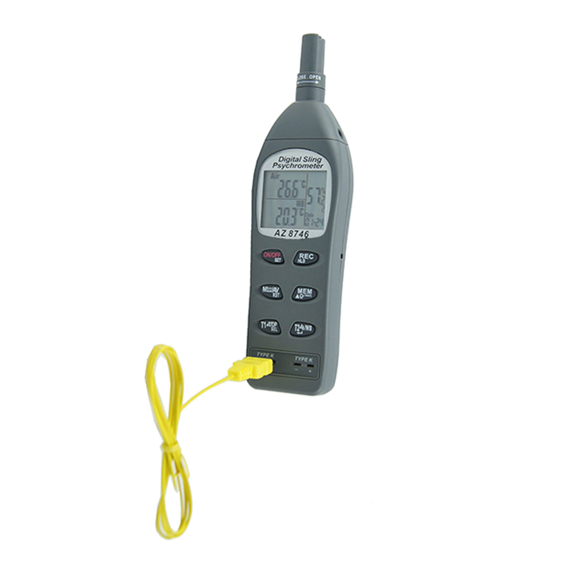 AZ8746 Digital Hygrometer-dual K thermocouple Psychrometer Humidity meter Dew point & Wet bulb temperature Meter