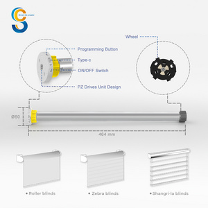 Roll up Blinds Electric Gear Solar Panel Motorized 25mm Tubular Roller Battery Blinds Motor French Window Metal All-season Slat