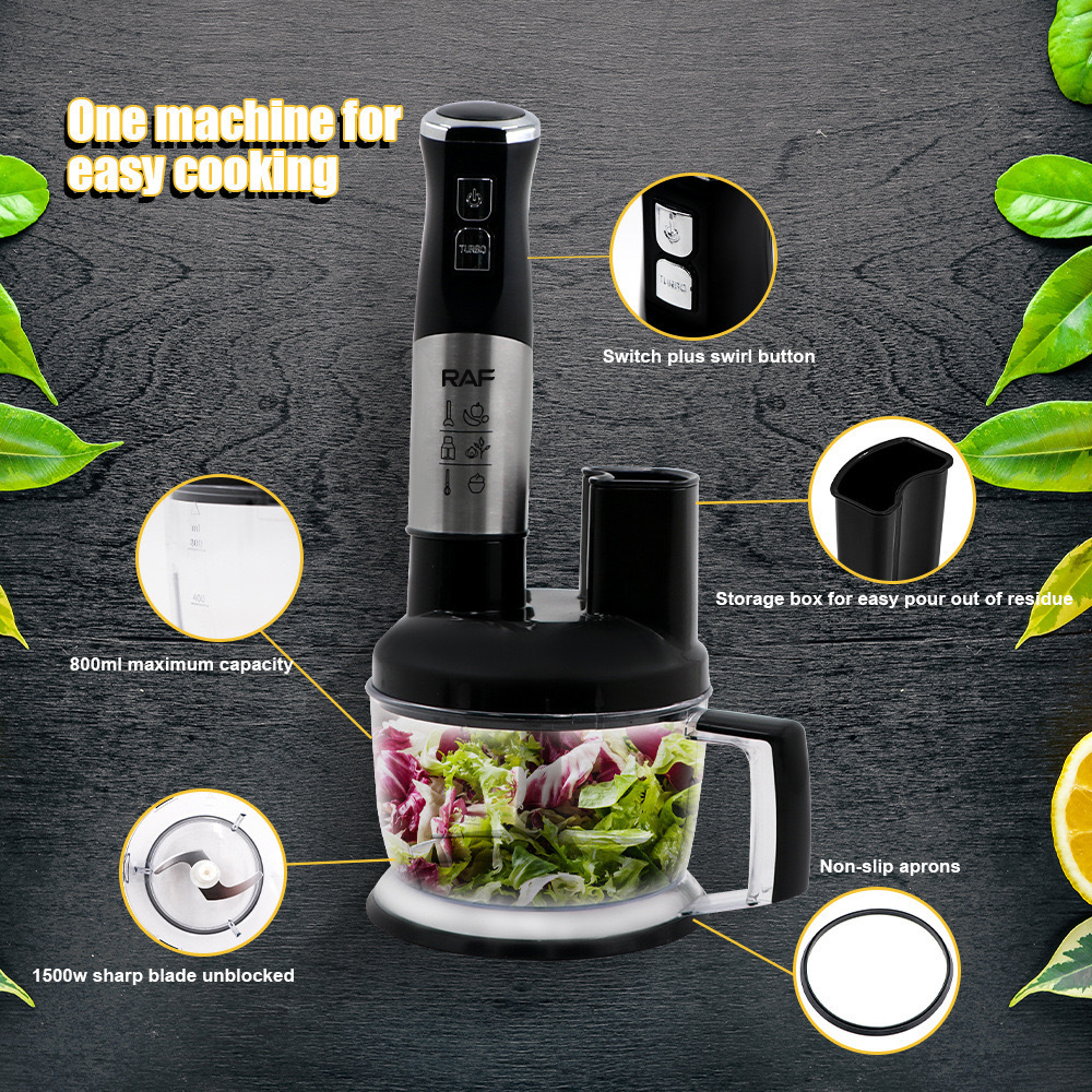 RAF Classic 6 in 1Household Appliances Food Processor Hand Mixer Immersion Fruit Blender Cooking Hand Blender