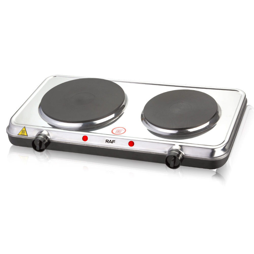 Raf Hot Sale Stainless Steel Countertop Electric Cooking Stove Countertop 2 Burner Electric Hot Plate