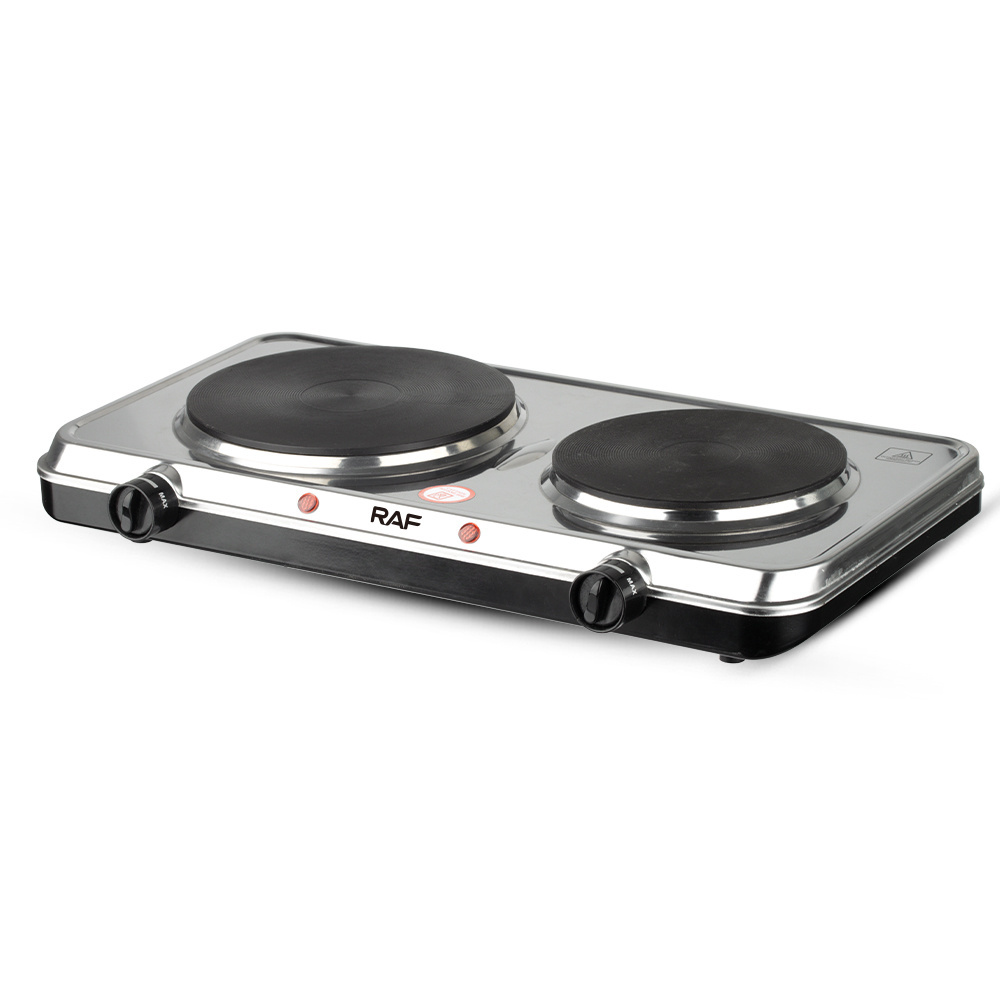 Raf Hot Sale Stainless Steel Countertop Electric Cooking Stove Countertop 2 Burner Electric Hot Plate