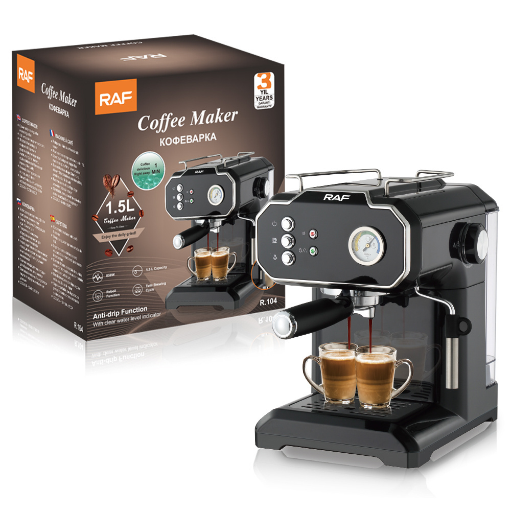 RAF Twin Brewing Cycle Coffee Brewing Machine Automatic Commercial Smart Espresso Machine Coffee Makers With Milk Frother Wand