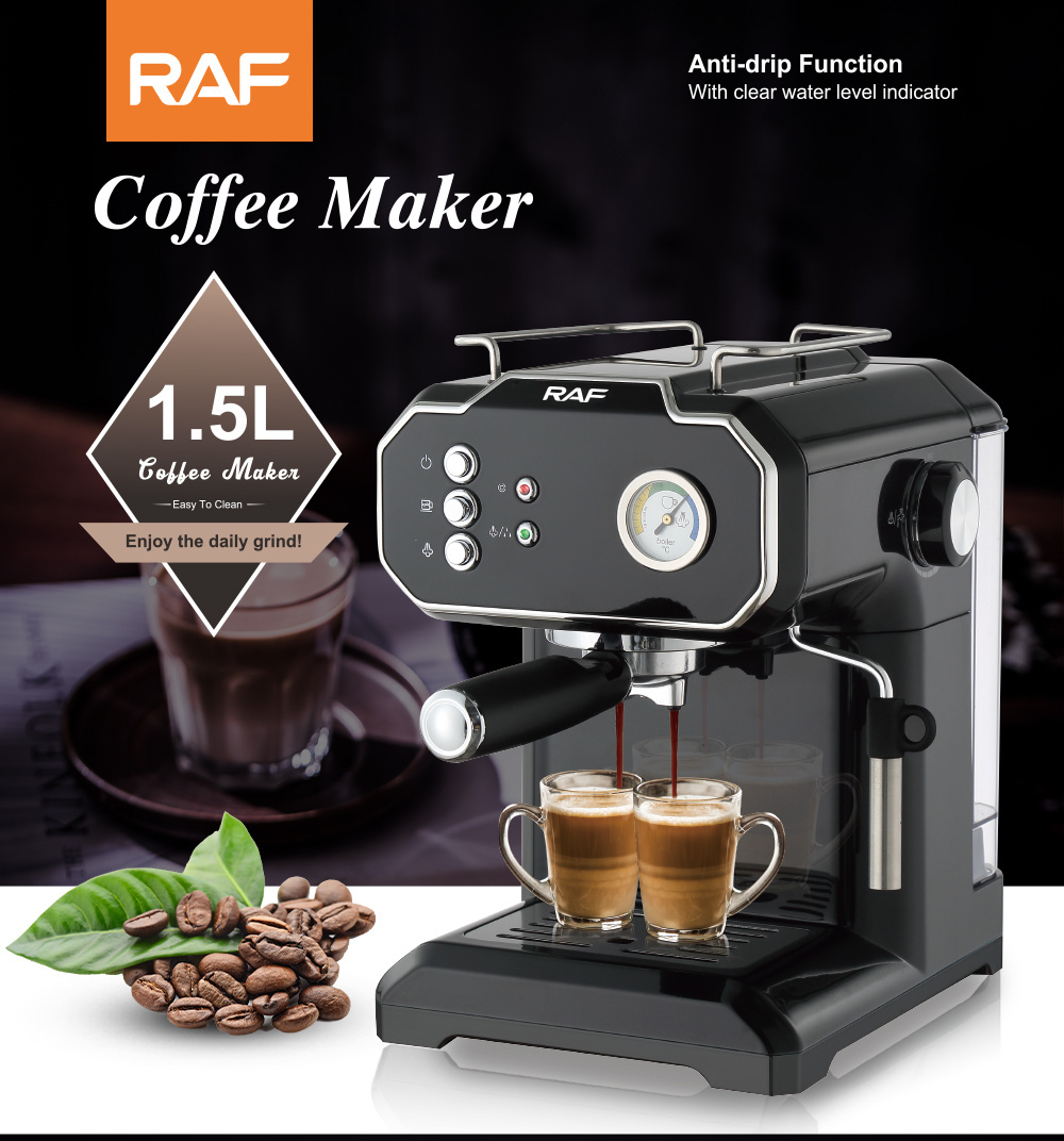 RAF Twin Brewing Cycle Coffee Brewing Machine Automatic Commercial Smart Espresso Machine Coffee Makers With Milk Frother Wand