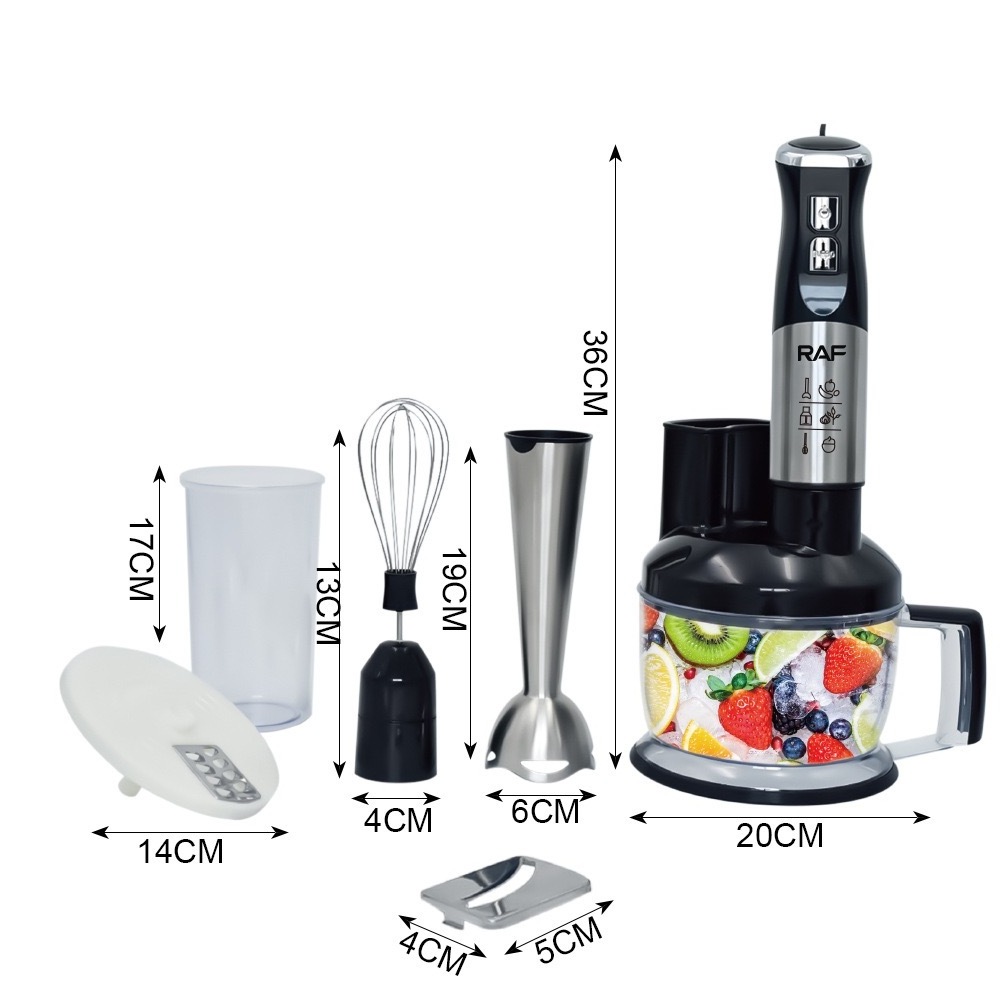 RAF Classic 6 in 1Household Appliances Food Processor Hand Mixer Immersion Fruit Blender Cooking Hand Blender