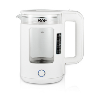 RAF 2024 New 2000W Glass Plastic Electric Water Kettle White Black BPA Free 2 Litre Home Appliances Electric Kettle