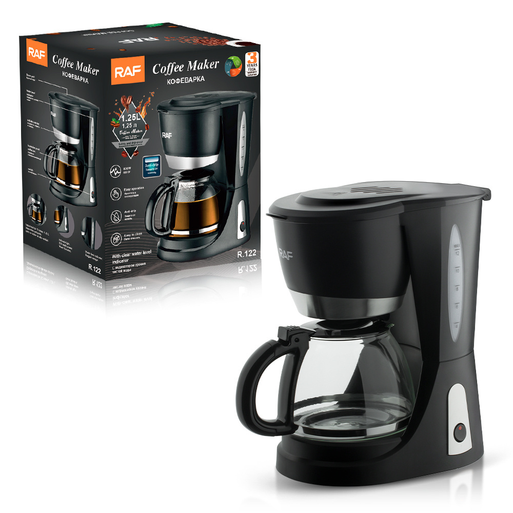 RAF New Design Small Coffee Maker Anti-drip 830w Easy to Clean Espresso Automatic Coffee Maker