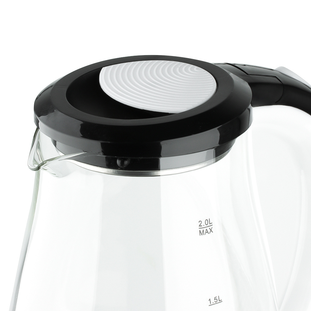 RAF 2024 Hot Electric Water Kettle Glass Body BPA Free Interior 2 Litre 2000w Glass Kettle For Boiling Water