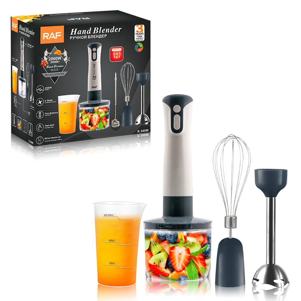 RAF New 5 in 1Household Appliances Food Processor Whisk Hand Mixer Immersion Fruit Blender Cooking Hand Blender