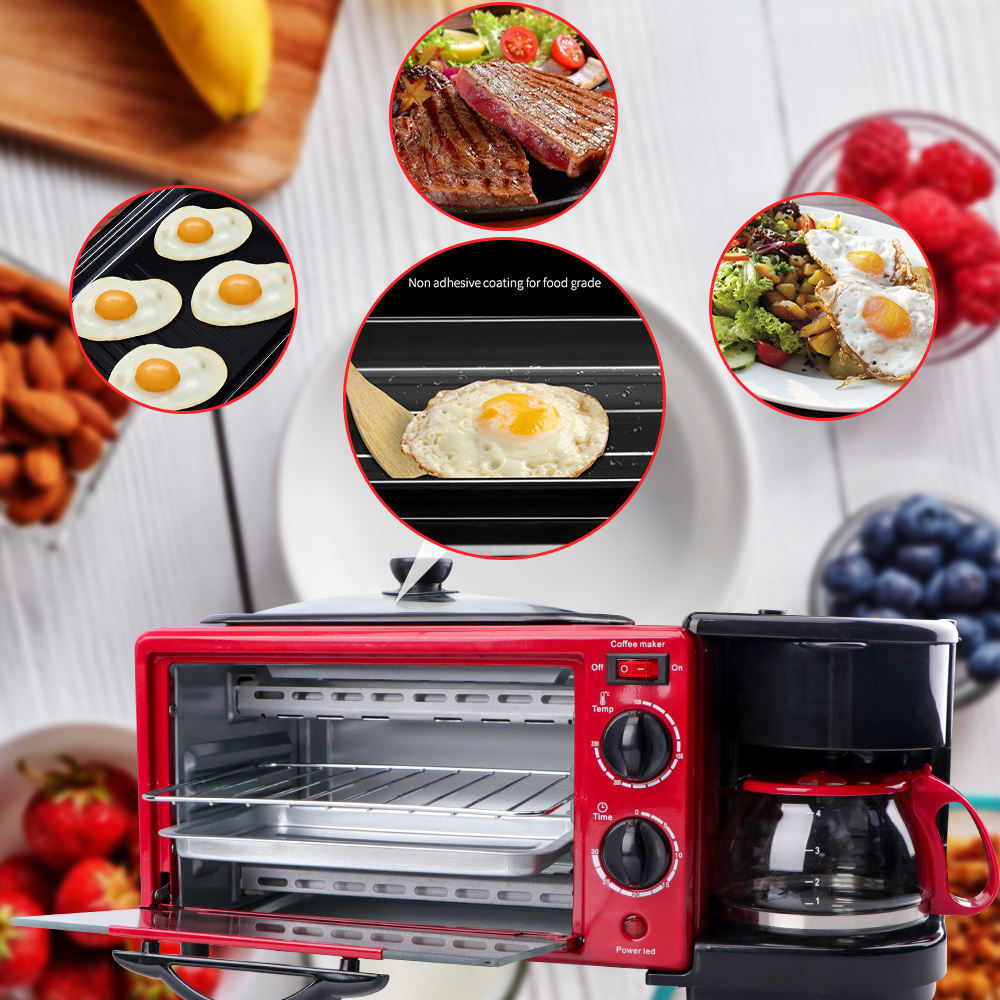 RAF Hot Sell Breakfast Sandwich Maker Family Toast Oven Coffee Pot Frying Pan 3 In 1 Multi Function Breakfast Maker Machine