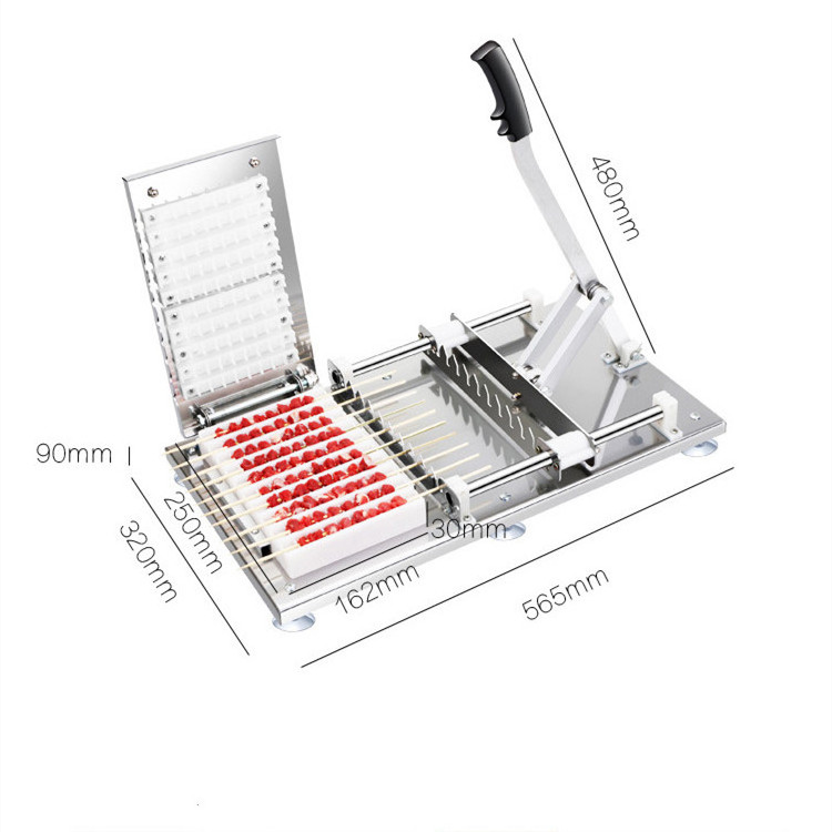 Meat Skewer Kebab Maker Box Machine Kabob Skewers Maker Machine New Design Manual Wear Stringing Satay Grill Souvlaki