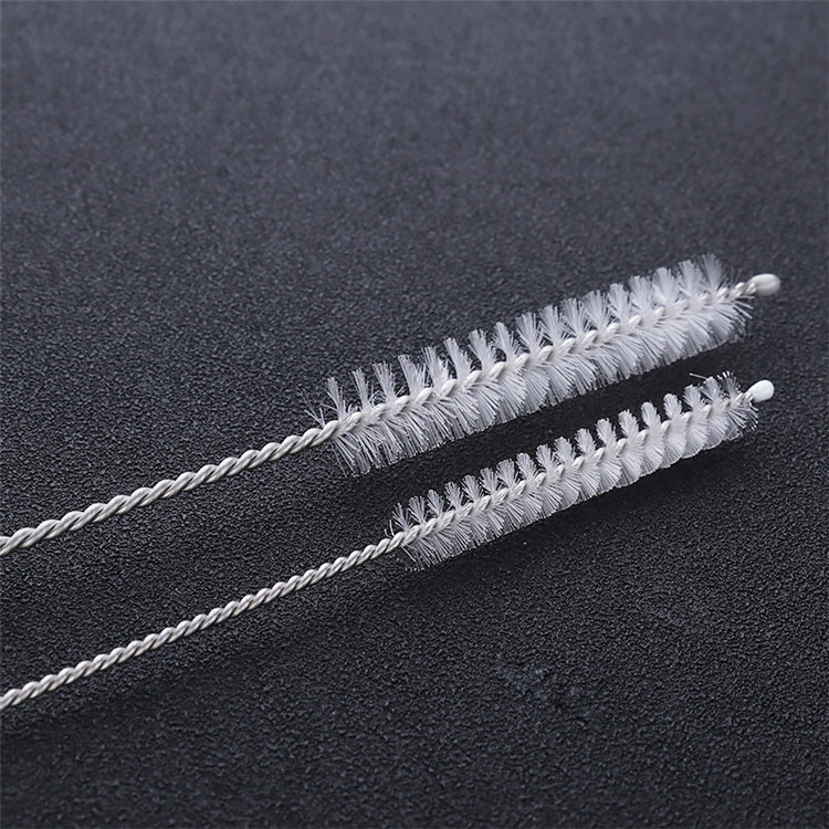 Simple Nylon Bristle Wire  Metal Stainless Steel Straw Cleaning Brush  for Bar Accessories