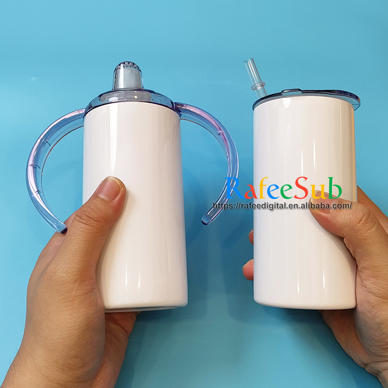 USA Warehouse Wholesale Bulk 12oz 12 oz Stainless Steel Seamless Insulated Kids Blank Sublimation Sippy Cup Tumbler with Straw