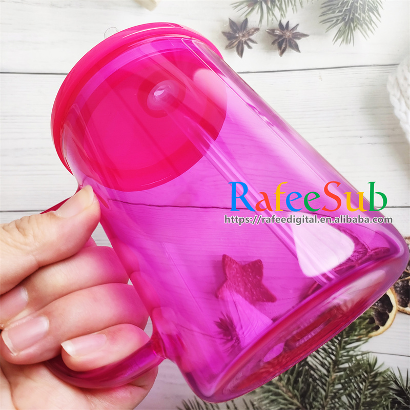 Wholesale Colored High Borosilicate 15oz 15 oz Blank Sublimation Glass Beer Coffee Mug Cup with Handle and Color Plastic Lids