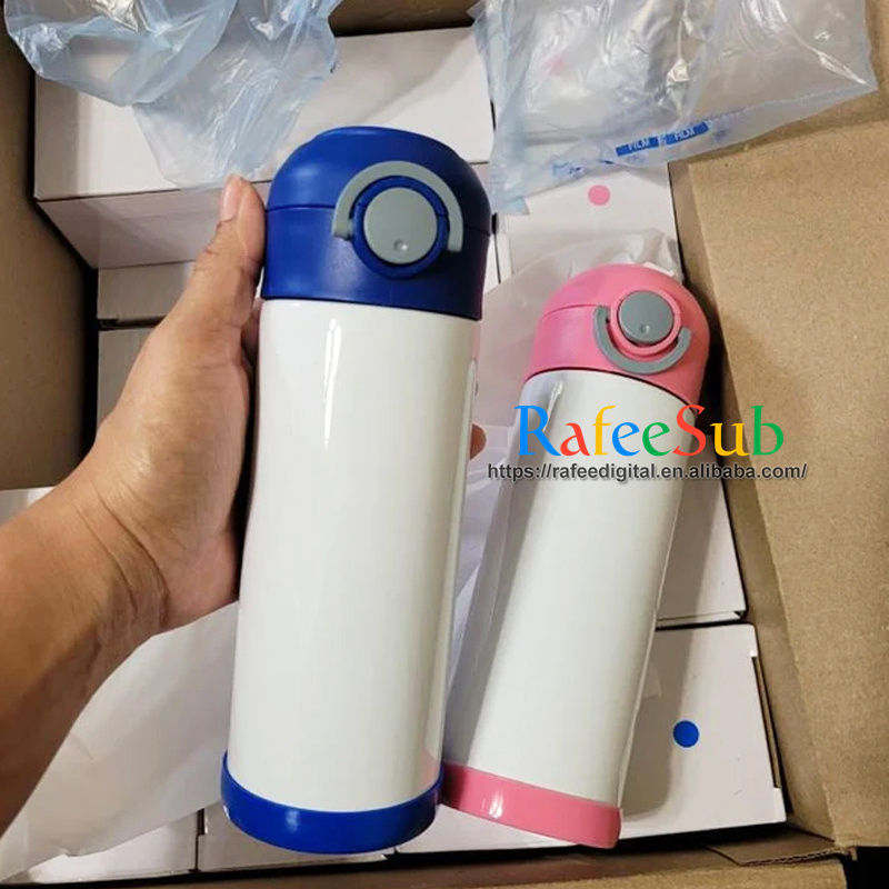 Bulk 12oz 12 oz Insulated Stainless Steel 12 Ounce Blank Sublimation Kids School Water Bottle with Screw Flip Top Handle Lids