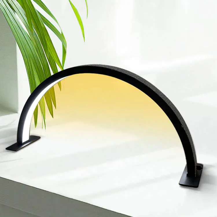 Foretrend  Wholesale 55cm 75cm half moon ring lamp LED manicure table lamp salon magnifying glass beauty eyelash lamp