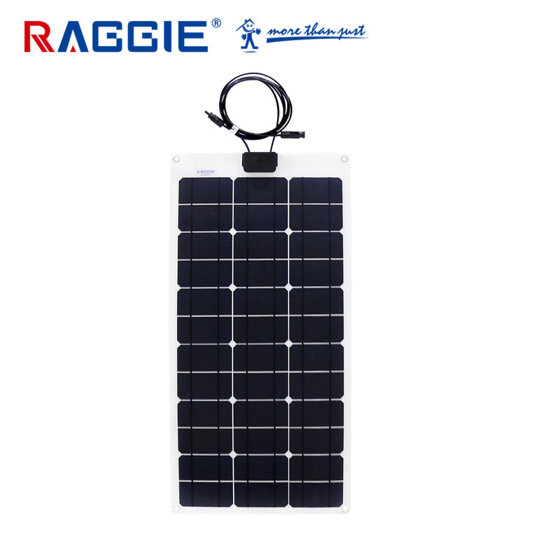 RAGGIE 50W Mono Portable  Flexible  Solar Panel For RV/Car/Camp/Emergency Charging