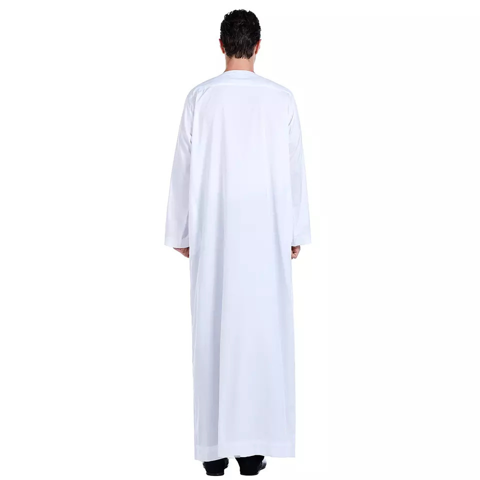 Wholesale Men's Cheap Price Clothing Hot Sale Splicing Arab Middle Eastern Muslim Men Thobe/Thawb Caftan Islamic Robe