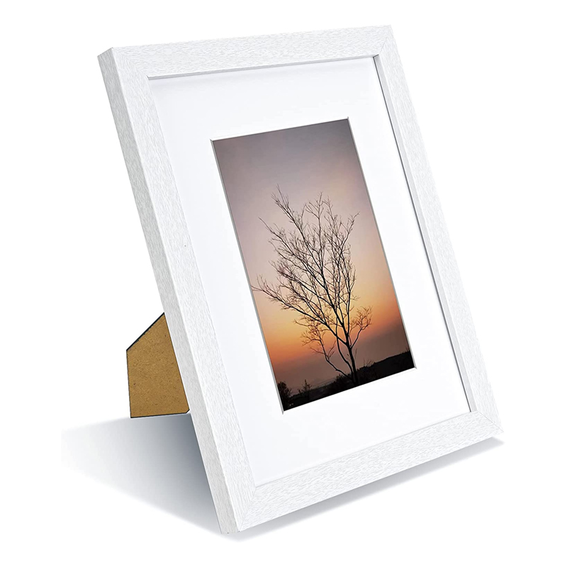 Classical White MDF Picture Frame 5x7 Photo Frame for Desktop Display and Wall Mounting