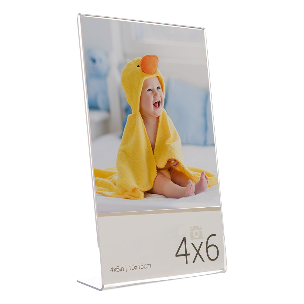 Frames Picture 4x6 5x7 8x10 Clear Acrylic Self Standing Frame Set of 12 Acrylic Picture Frame for Desktop