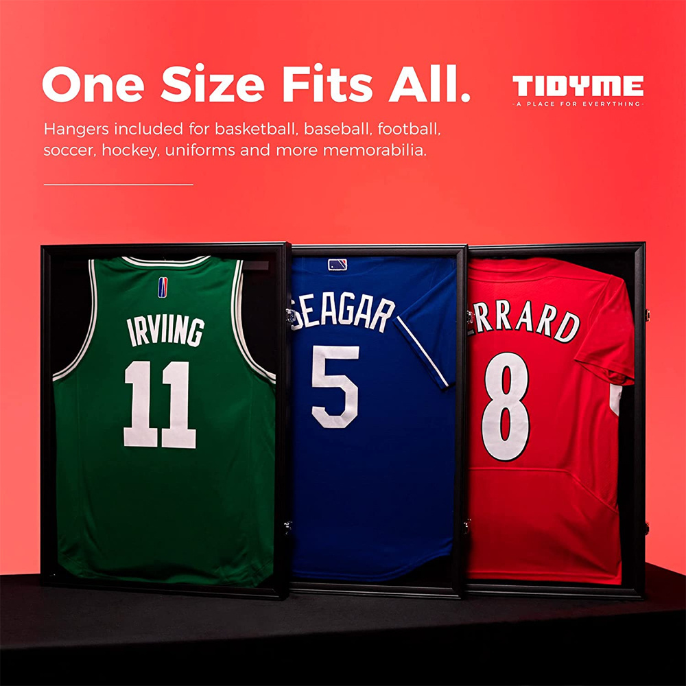 Sports Jersey Frame Display Case Lockable Jersey Display Frame with 98% UV Protection for Football Hockey Soccer Uniform