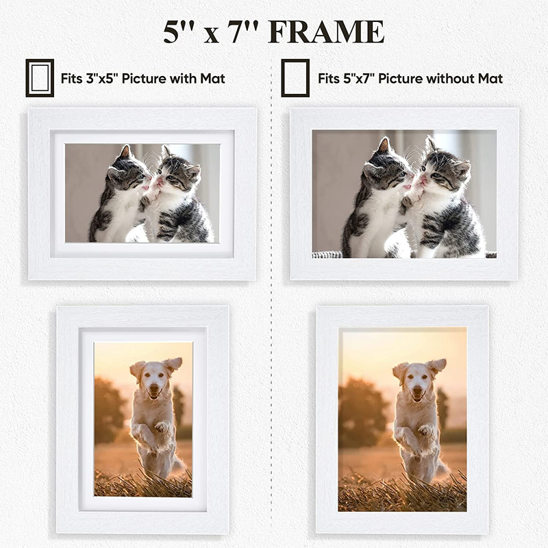 Classical White MDF Picture Frame 5x7 Photo Frame for Desktop Display and Wall Mounting