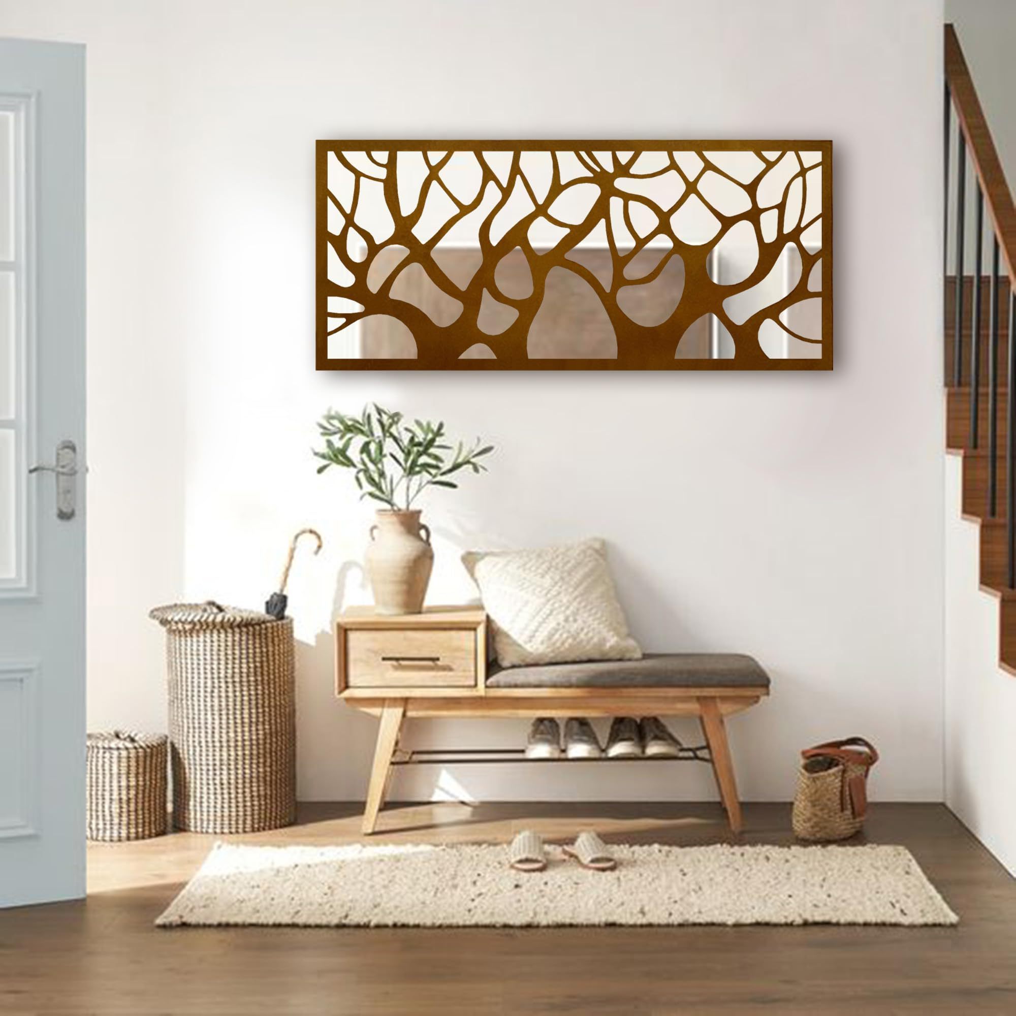 New product living room bedroom large decorative tree silhouette modern wall mirror