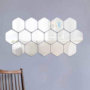 Hexagonal Acrylic Mirror Three-Dimensional Wall Stickers Bedroom Living Room Stairs Aisle Background Wall Decoration Mirror