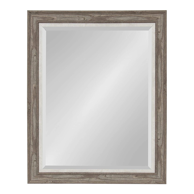 Wood Grain Framed Mirror Wooden Fashion Home Decor Wall Art