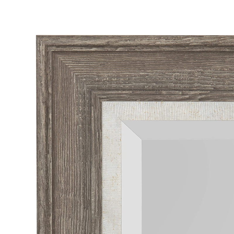 Wood Grain Framed Mirror Wooden Fashion Home Decor Wall Art