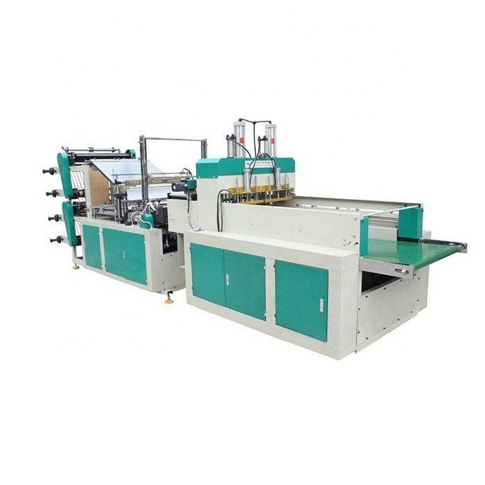 HSRQ-450x2 ldpe ldpe biodegradable garbage t shirt carry poly nylon polythene shopping plastic bag making machine price