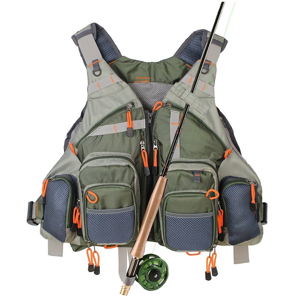 Men Fishing Vest With Multi-Pocket Soft Mesh Fabric Camouflage Hunting Waistcoat Outdoor Hunting Travel Vest