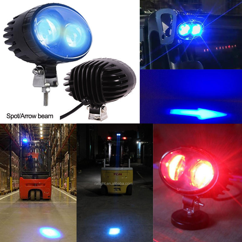 48V Area Work Tail Danger Strobe Spot Head Parts Lamp Green Blue Red Zone Line Arc Led Forklift Safety Warning Turn Signal Light