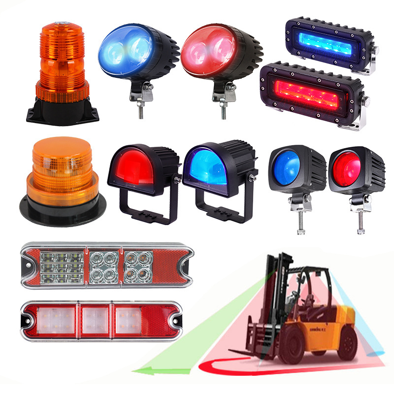 48V Area Work Tail Danger Strobe Spot Head Parts Lamp Green Blue Red Zone Line Arc Led Forklift Safety Warning Turn Signal Light