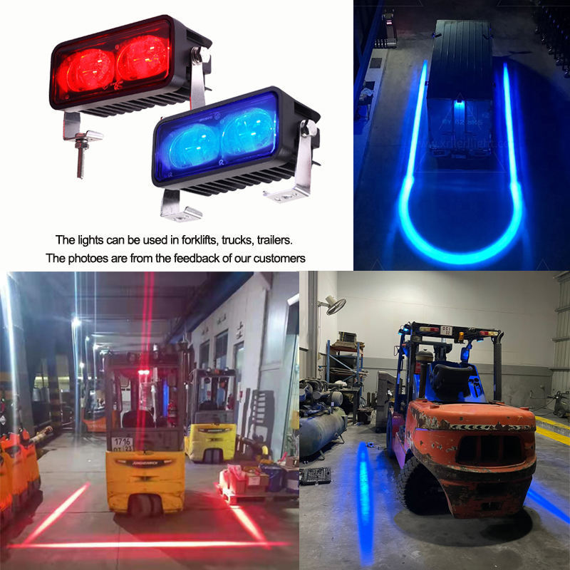 48V Area Work Tail Danger Strobe Spot Head Parts Lamp Green Blue Red Zone Line Arc Led Forklift Safety Warning Turn Signal Light