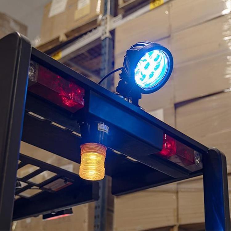 27W Round Blue Spot LED Work Light for Forklift Tractor Truck Warning Driving Spotlights